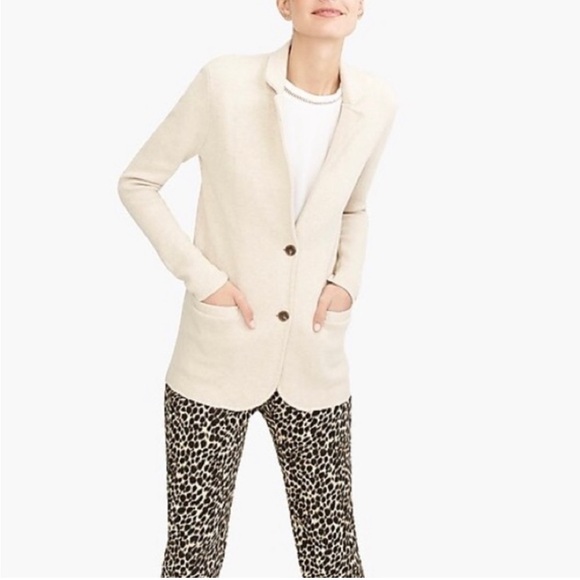 J. Crew Sweater Blazer Size XS Heathered Oatmeal Style‎ G9309 - Picture 1 of 7